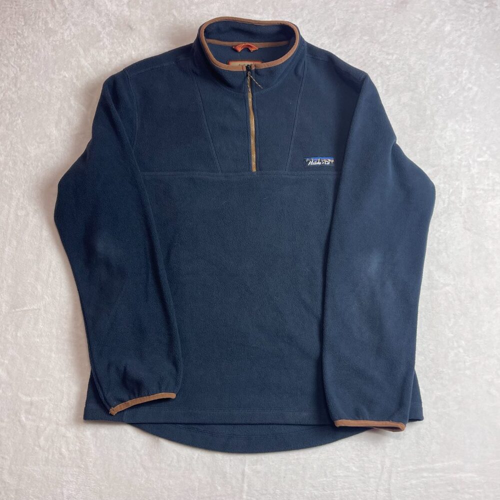 Hawke & Co. Men's Navy Quarter-Zip Pullover Fleece Sweater Size L Outdoors